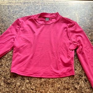 Small SHEIN pink long sleeve crop top